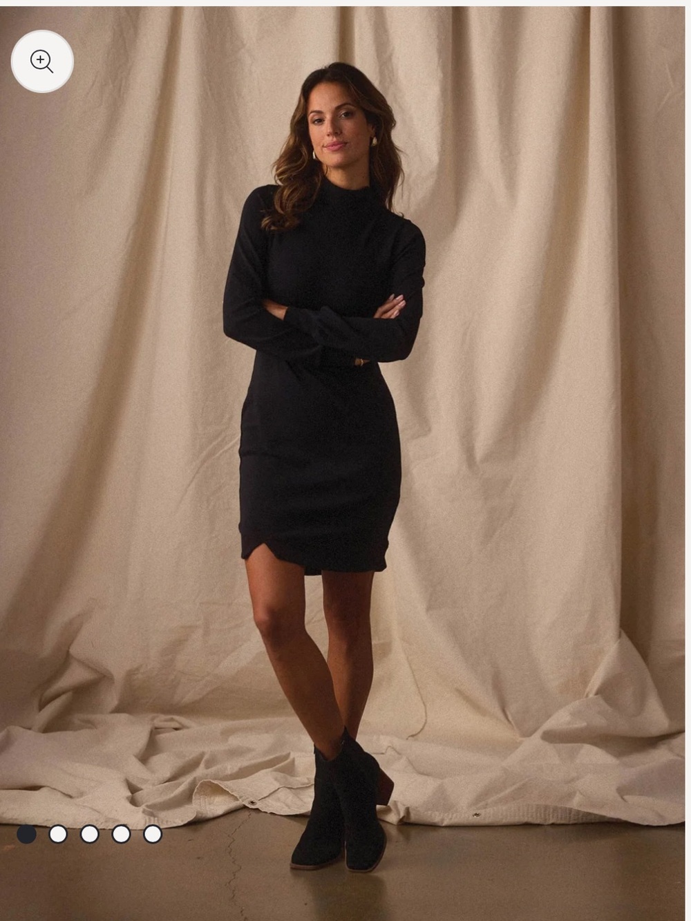 Normal Brand Puremeso Mock Neck Dress in Wine